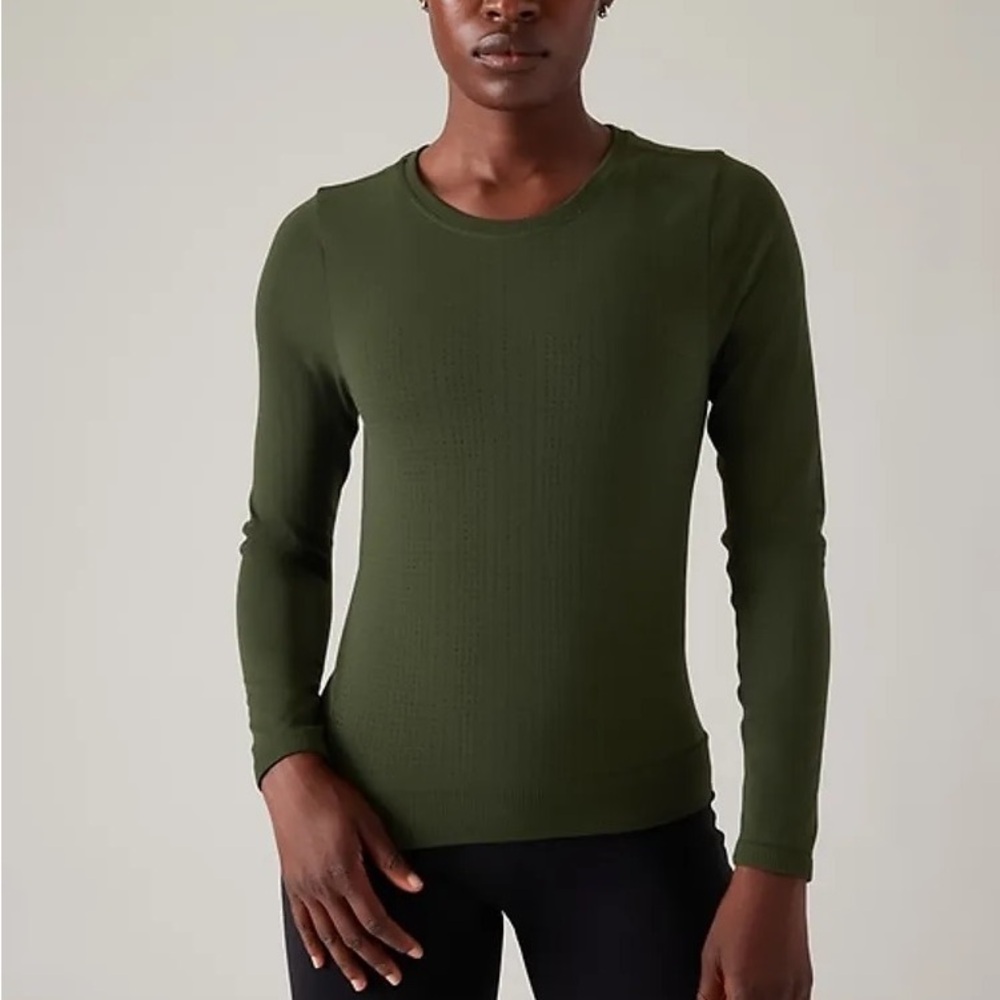 Athleta Momentum XL Green Long Sleeve